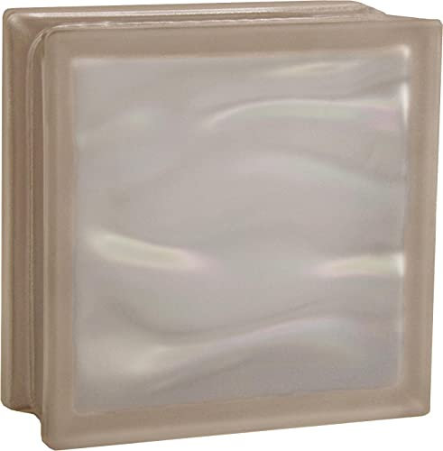 6 pièce BM briques de verre AQUA réflexe beige brique de verre 2 face satinée 19x19x8 cm