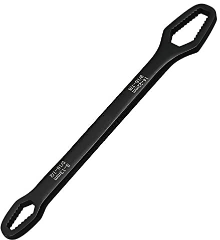 45# Universal Doppelend-Torx-Schraubenschlüssel, 8–22 mm, zweiköpfig, selbstspannend, Schraubenschlüssel, Reparaturschlüssel, schwarz, 1 Stück
