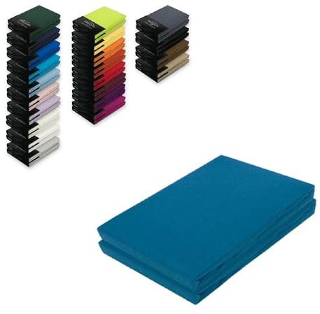 EXKLUSIV HEIMTEXTIL Jersey Spannbettlaken Doppelpack 60 x 120-70 x 140 cm Petrol