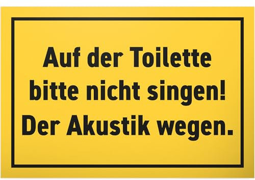 DankeDir! Bitte nicht singen - Kunststoff Schild 30 x 20 cm - lustig Klo Schild Toilette WC Schild zum aufhängen Toilettenschild Kloschild - Gästetoilette Herren witzig Deko Wand Gäste WC Türschild