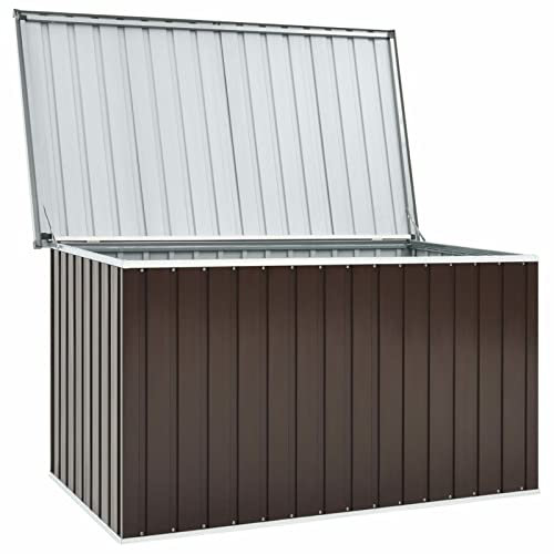 Keketa Gartenbox Auflagenbox Kissenbox Garten Aufbewahrungsbox Gartenmöbel Gartenkasten Gartentruhe Werkzeugkasten Balkonbox für Garten Terrasse Braun 171 x 99 x 93 cm