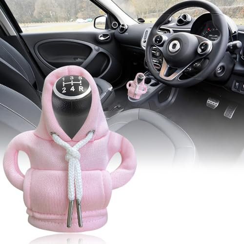 SXCCNW Auto Schaltknauf Abdeckung, Schaltknauf Abdeckung, Schaltknauf überzug Schaltknauf Hoodie Abdeckung Car Shifter Hoodie für Auto Schalthebel Dekoration 15 x 13 cm Rosa