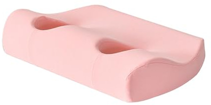 Folpus Kissen mit Ohrloch, Ohrkissen, weich zur Nacken- und Schulterentlastung, Memory-Schaum-Kissen, Schlafkissen für Bauchschlaf, Rosa
