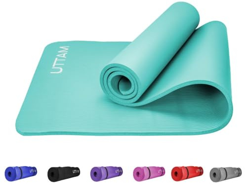UTTAM Yoga Mat | Multi-Purpose Extra Thick Foam Exercise Mats | Stretching, Resistance Workout & Therapy – Pilates, Home & Gym Equipment Accessory for Men Women Kids (183 x 60cm) (Teal)