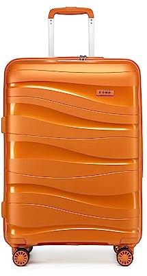 Kono Maleta de Cabina Grande 76cm Maleta de Viaje Ligera Portátil con Cerradura TSA Resistente(100L,Naranja)