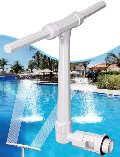 Egepon Pool Springbrunnen für ober- und innenliegende Pools, Pool Wasserfall mit 2 verstellbaren Sprinklerköpfen und 2 Adapter, Wassertemperaturen Kühler Schwimmbad Spray Zubehör, Weiß