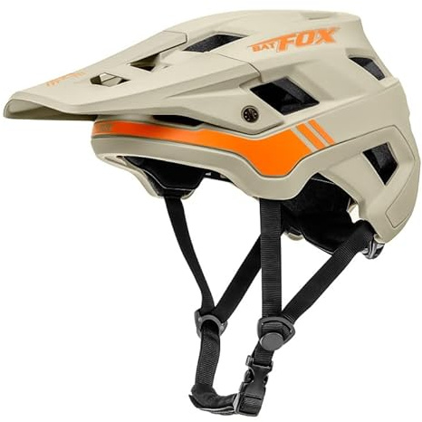 BATFOX Casque de vélo, casque de cyclisme léger pour VTT vélo de route, casque respirant avec visière pour adultes et jeunes pour BMX skateboard patinage à roulettes vélo tout-terrain, taille