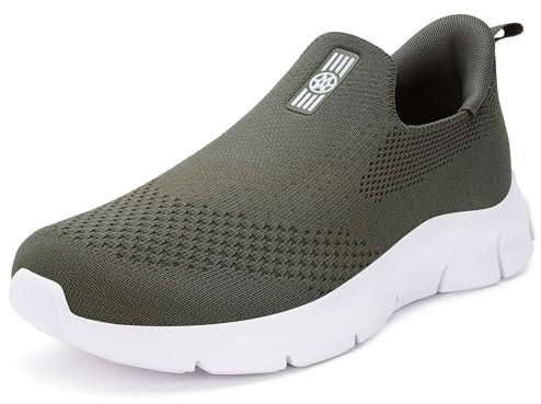 Calzados de Running para Mujer Zapatillas Deportivas Caminar Comodos Fitness Atlético Transpirable Gimnasio Sneakers,2455Verde,44 EU