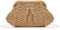 EVEOUT Pochette en Paille Tissée Femmes été Clutches Sac à Main Nuage Paille Tressée avec Bandoulière pour Parti Mariage Plage Vacances（Kaki）