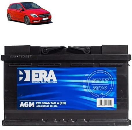 Batteria 80Ah A.G.M. per Mercedes Classe B W246 160 180 200 220 benzina 2011+