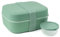Amuse 3 en 1 Lunch Box Adulte | Bento Lunch Box, Boîte avec Compartiments, Idéale pour Meal Prep | Boîte à Lunch Adulte et Boîte à Goûter avec Séparation | Bento avec Snack Box | Sage
