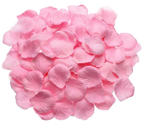 QUARKZMAN 1 000 stycken sidenblommor för bröllop, konstgjorda rosblad i bulk för bröllopskonfetti, alla hjärtans dag, frieri, kronbladdekoration (mörkrosa)