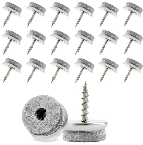 Filzgleiter Schrauben für Stühle 22mm Rund Stuhlgleiter Filz Stuhl Filzgleiter zum Schrauben Nagel für Möbel Parkett Fliesen 20 STK