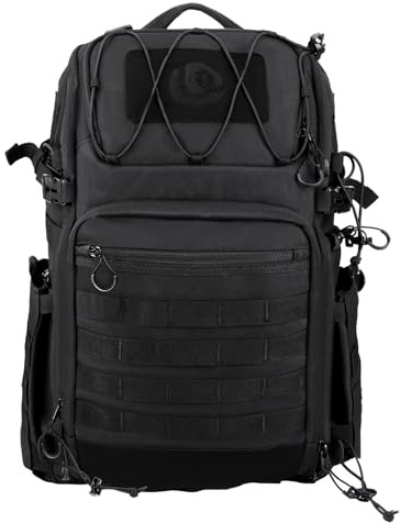 ULANZI 28L Kamerarucksack, Kameratasche groß mit mehreren Erweiterungspunkte, 7-lagiger Partitionsspeicher, Unterstützt schnellen Seitenzugriff, Bietet Platz für eine DSLR, Objektiv, Fotografie,Stativ