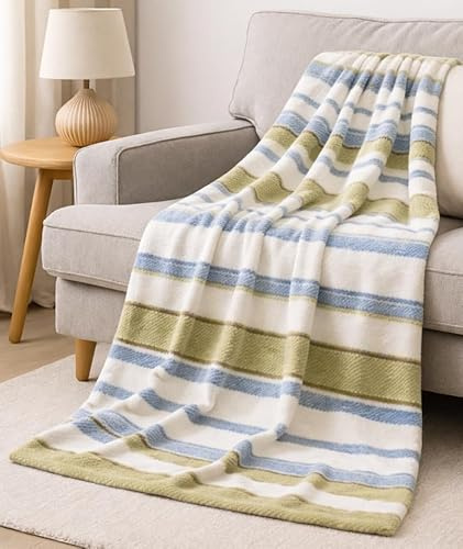 Betz Kuscheldecke Fleecedecke Flauschig Decke - Wohndecke Warm Weich, Sofadecke, Decke Couch Blanket, Sofaüberwurf XL Größe 150x200cm Farbe Streifen Modena
