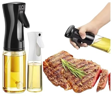 Ryhapm Lot de 4 flacons pulvérisateurs d'huile en plastique de 300 ml/500 ml - Pour cuisine, barbecue, cuisson au rôtissage - Noir (500 ml)
