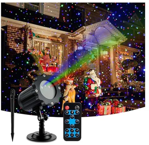 NGBFF Luci Natale Esterno, Lampada for Proiettore A Stella A Cielo Pieno A LED for Esterni Lampada for Proiettore Stellato di Natale Luce for Giardino Paesaggio Luce for Discoteca for Feste