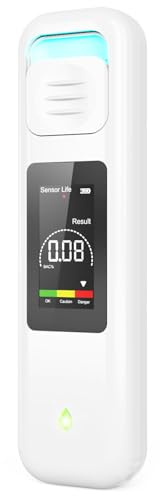 Uffylle Alkoholtester, 2025 Berührungsloses Alkoholmessgerät ohne Mundkontakt, Polizeigenauer Alkoholmessgerät & Mini Alkomat mit Hygienischem Design für Auto und Zuhause, Weiß