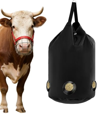 Idag fickor för getar, kapacitet foderpåse med bred fyllningsstuts, Slow Feeder för lämplig hästfoder, för stall, sadelkammare, vide och utomhusbruk