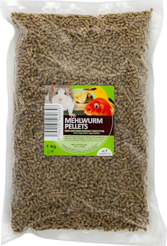 UGF - Pellet di vermi della farina Premium - 1kg, snack di insetti per uccelli, criceti, ricci, roditori, lucertole, tartarughe - cibo universale