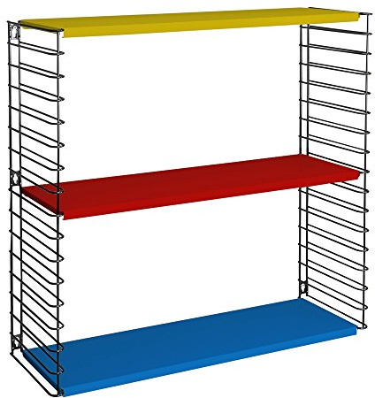 Tomado Zeitloses und modulares Wandregal, Metall, tricolor, 70x21x68 cm