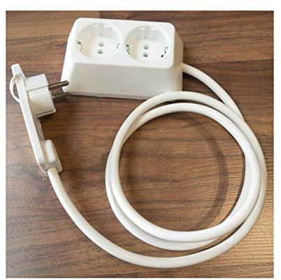 Regleta de enchufes con conector 2 en 1 de 1m, regleta múltiple, enchufe múltiple, enchufe plano para muebles