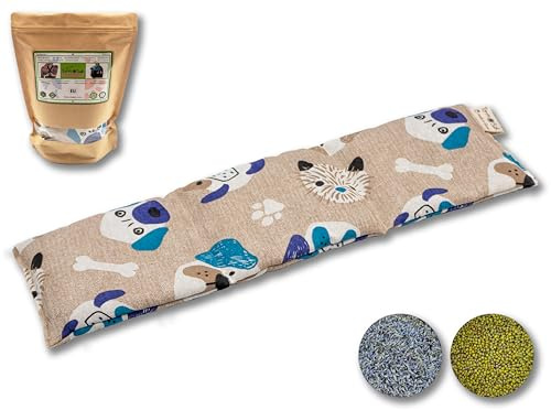 TERMOSAK Cuscini termici naturali con semi di soia verde e lavanda, 45x14, cuscino termico microonde/freezer, impacco caldo/freddo, molto resistente. (03 - Piastrelle, 45x14)