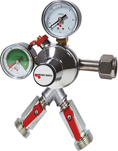 Micromatic Druckminderer 2ltg für Co² 3bar mit Füllstandsanzeige Premium Plus