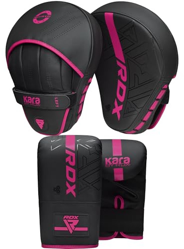 RDX Pratzen und Boxhandschuhe Set, Kampfsport Handpratzen Boxsack Handschuhe, Kickboxen Muay Thai Boxpratzen Mitts, MMA Training Boxen Pads, Sparring Punchinghandschuhe Boxpads