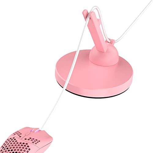 Gaming-Maus, Bungee, robust, rutschfeste Unterseite, ABS-Silikon-Material, Mäuse-Drahtklemme, Spiel-Wettbewerbsartefakt, flexible Maus-Kabel-Halterung, feste Line-Ausrüstung, für Gamer oder Büro, Pink