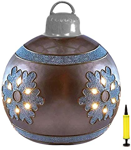 KKPLZZ Decorazione gonfiabile della palla di Natale, decorazione esterna delle palle di Natale giganti di 60cm Grandi ornamenti delle palle di Natale di Natale per la decorazione della festa di Natale