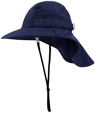 MASOCIO Sombrero Niño Niña de Sol Verano Gorro Bebe Gorrito Proteccion UV Bebé Ajustable Exteriores Playa Edad 3 4 5 6 Años Azul Marino