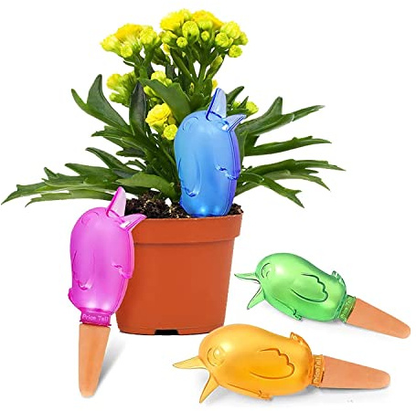 80ml Self Spike Planter Drip Watering Bird, 4pcs Plant Automatic Watering Nail, Make Plants Healthier Automatic Drip Irrigation Automatic Waterer for Indoor and Outdoor Plants with Wet Roots (4Pcs)