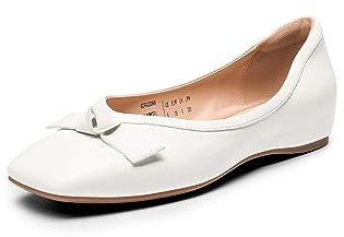 DREAM PAIRS Ballerines Femme à Petit Talon Compensé, Bout Carré Confortable, Chaussures Élégantes pour Mariage, Cérémonie, Soirée ou Bureau,Size 38.5,Blanc,SDFA2309W