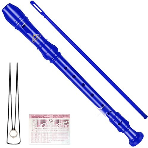 Eastrock 3 piezas Flauta de estilo alemán Soprano, azul oscuro