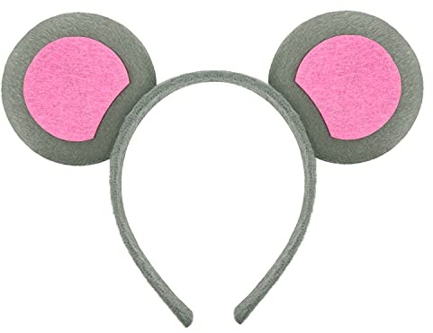 Oblique Unique Haarreifen Maus Ohren Mäuschen Haarreif für Fasching Karneval Motto Party Kostüm Accessoires