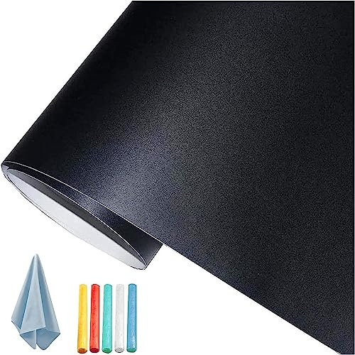 Lifetree Selbstklebend Tafelfolie Kreidetafel Schwarz: Abwischbar Multifunktional Folie Mit 5 Kreide Matt als Tafel für Wand oder DIY KreidetafelBüro 60x200cm