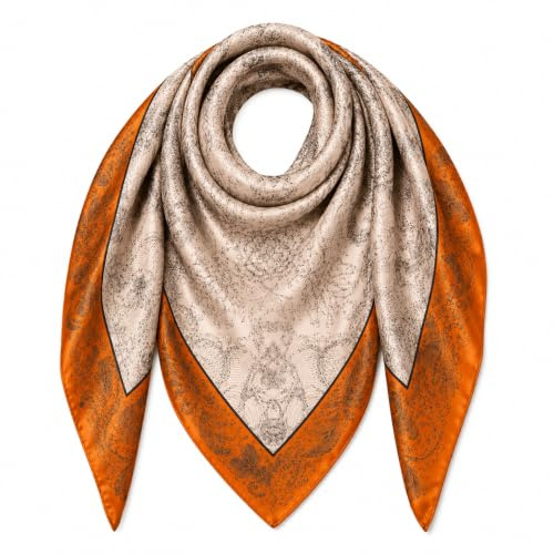prinfantasy Tücher Damen Kopftuch für Frauen Quadrat Seide Gefühl Satin Schal Seidentuch für Haar Wrapping und Schlafen