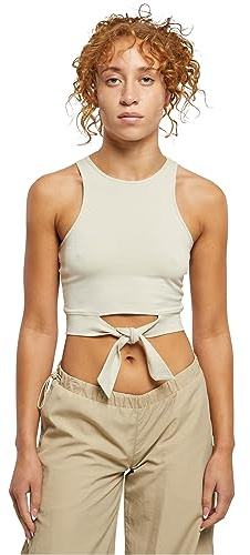 Urban Classics Camiseta de Punto Recortado para Mujer Camisa Cami, Softseagrass, XL