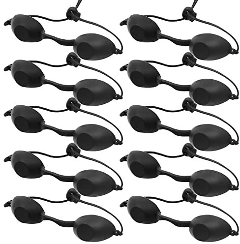 GZjiyu 10 Stk UV Brille, Sicherheit Solarium Brille für Ästhetische Klinik IPL Patienten LED Lichttherapie Removel Tattoo Zahnaufhellung(Kieselgel)