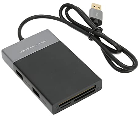 Dpofirs 6 in 1 Multifunktions Kartenleser, 2 * USB 3.0 + XQD Kartensteckplatz + Speicherkartensteckplatz + Speicherkartensteckplatz + CF Kartensteckplatz, DC 5 V 1 A, USB 3.0 Stecker,