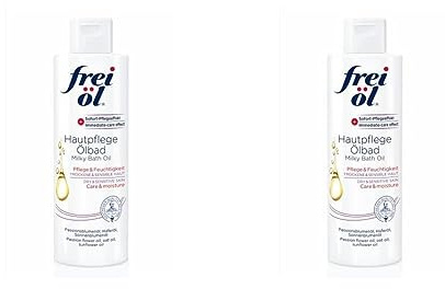 frei öl HautpflegeÖlbad mit hochwertigen pflanzlichen Ölen, feuchtigkeitsspendend rückfettend entspannt und beruhigt extrem trockene und sensible Haut, vegan, Körperöl, 200 ml (Packung mit 2)