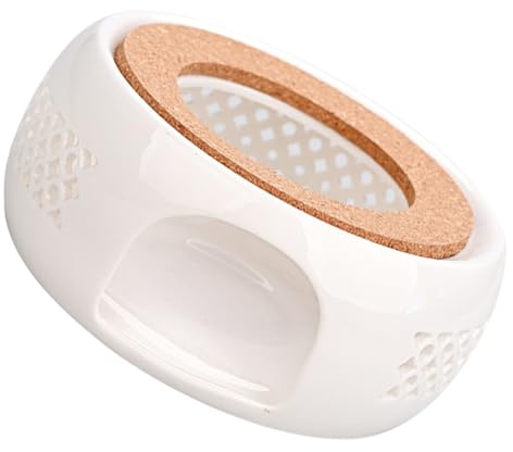 BESTonZON 1pezzi Scaldavivande Ceramico Per Teiera Con Porta Candela Base Riscaldante Per Mantenere Caldo Tè e Cibi Accessorio Elegante Per Casa Ufficio e Ristoranti