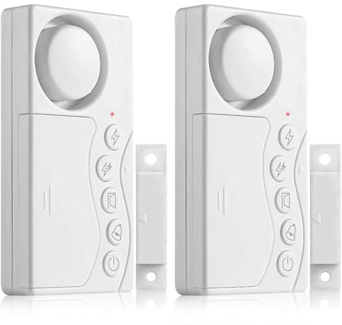 Vegena 2pcs Alarme De Porte Et Fenêtre, Alarme De Porte De Congélateur, Alarmes De Porte De Réfrigérateur avec Temporisation 3/15/30/60 Alarme De Porte du Congélateur pour Maison, Magasin, Enfants