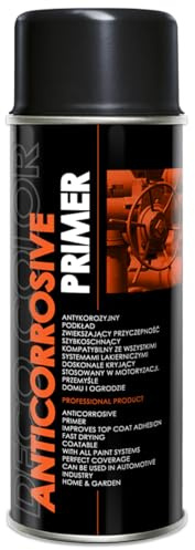 Deco Color 1 Stück ANTICORROSIVE PRIMER SCHWARZ 400ml - Grundierung/Haftgrund für z.B. Alufelgen, KFZ, Holz, Beton (1 Dose 400ml Grundierung Schwarz)