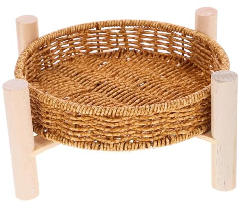 LABRIMP Cesta de Almacenamiento Multifuncional Ligera de Pp y Madera para Frutas y Objetos Diversos en Oficina o Estudio, Set de 1
