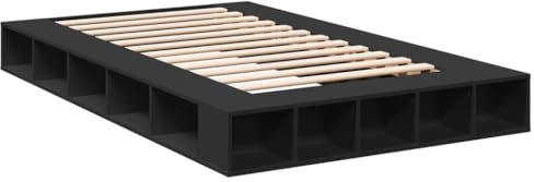 vidaXL Sängram svart 120x200 cm konstruerat trä, säng, förvaringssäng, dubbelsängram, dubbelsäng, sovrumsmöbler, sängbotten, säng med låda, sängplats