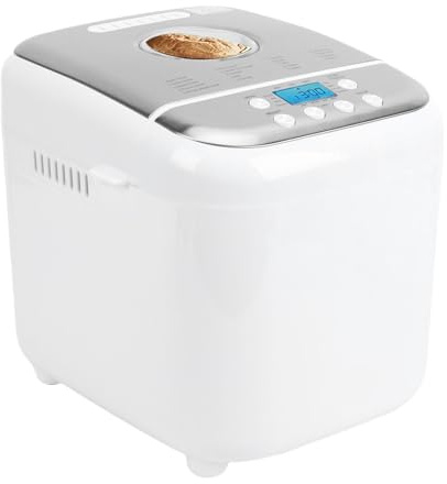 Asixxsix Máquina de pan, 19 en 1 máquina de pan automática con tazón antiadherente, 3 tamaños de pan, pantalla LCD, temporizador de 15 horas, 60 minutos para mantener caliente (Enchufe de la UE)
