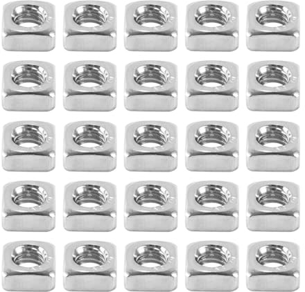 Gutol 25 tuercas cuadradas deslizantes de acero inoxidable M6 para unir tornillos o pernos con elementos de madera