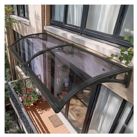 Robusto tendone curvo per porte e finestre, grande, 120 cm x 260 cm, resistente ai raggi UV, trasparente, impermeabile, per esterni, protezione da pioggia e neve